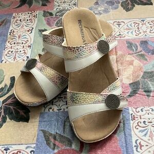 Romika Multi-Color Leather Slide Sandals
